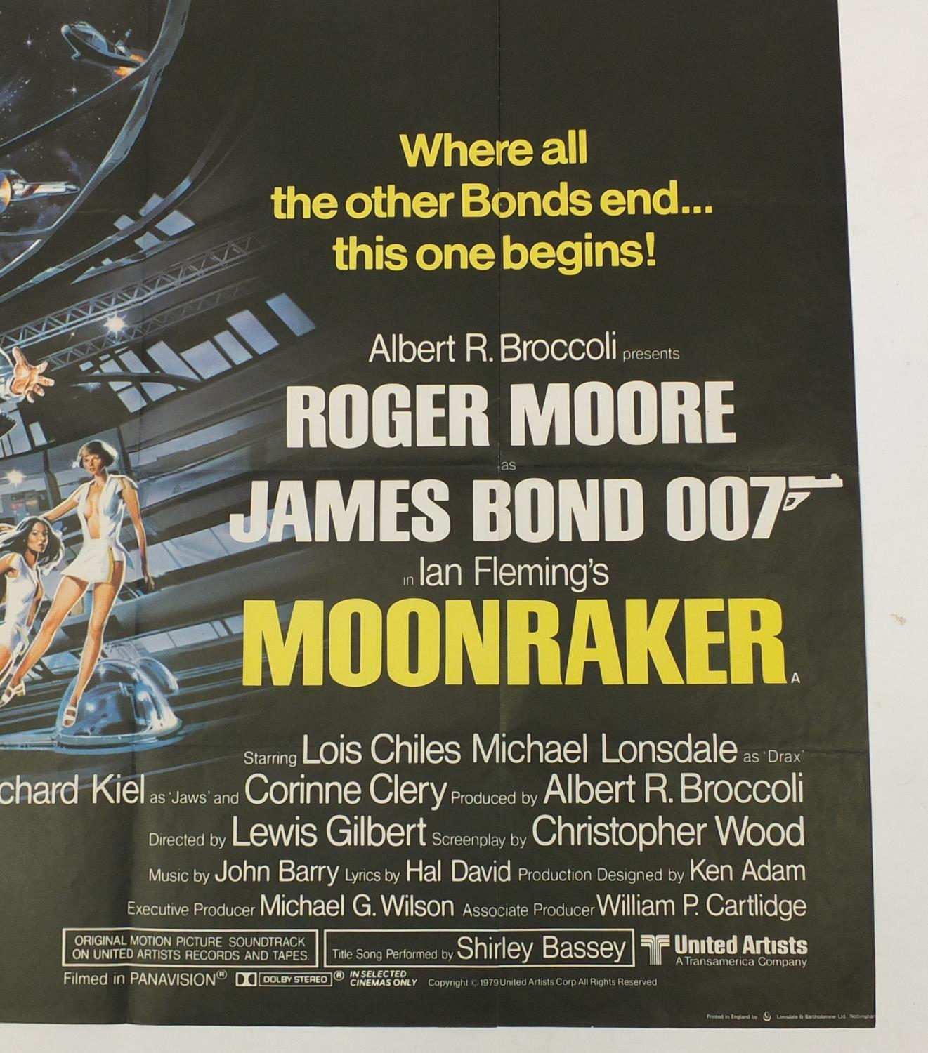 Vintage James Bond 007 Moonraker UK quad film poster, printed by Lonsdale & Batholomew 1979, 101.5cm - Image 2 of 4