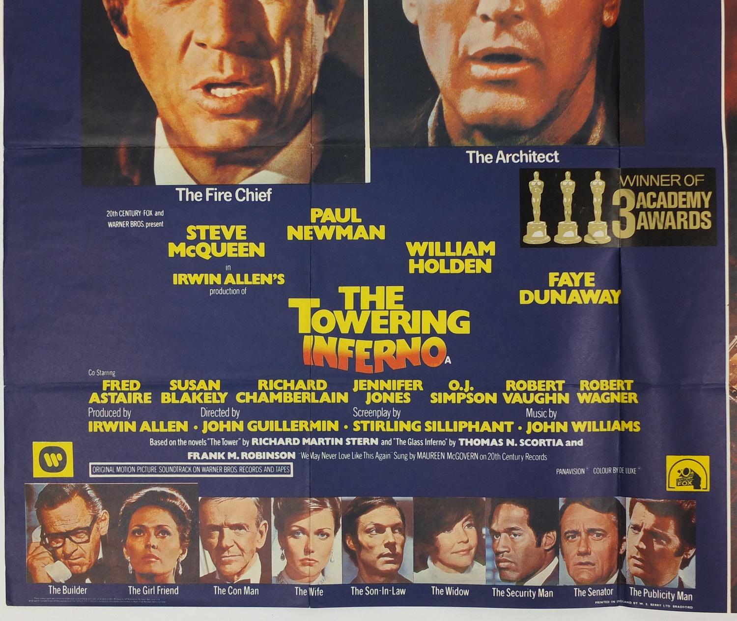 Two vintage The Towering Inferno UK quad film posters and six Warner Bros stills, the posters - Image 13 of 16