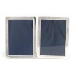 Two rectangular silver easel photo frames by Mappin & Webb and Carrs, each 15cm x 11cm :For