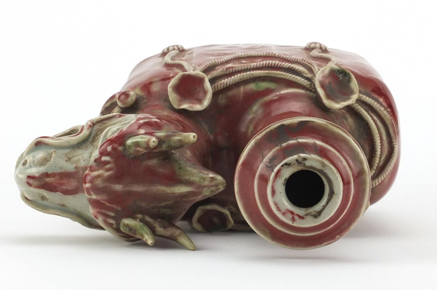 Chinese stoneware dragon vase, having a red and celadon glaze, 20.5cm high :For Further Condition - Image 6 of 7