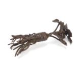 Japanese patinated bronze root vegetable, 8.5cm in length :For Further Condition Reports Please