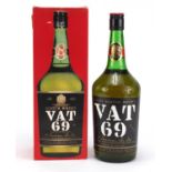 1L bottle of Vat 69 whiskey with box :For Further Condition Reports Please visit Our Website,
