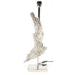 Modernist silvered sculptural table lamp, 70.5cm high :For Further Condition Reports Please visit