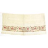 Turkish ottoman hammam textile embroidered with flowers and script, 144cm 68cm :For Further