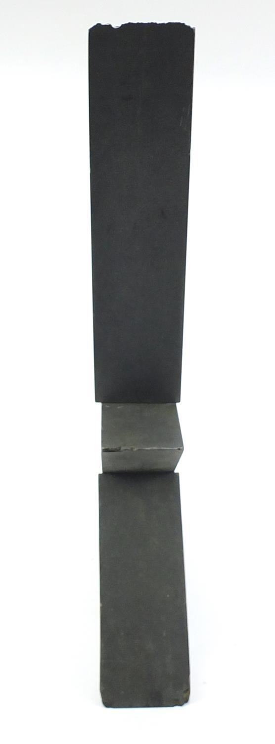 1970's carved black slate three piece sculpture by Victor Anton, 61cm high (PROVENANCE: Given - Image 4 of 5