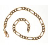 9ct gold figaro link bracelet, 20cm in length, 3.8g :For Further Condition Reports Please visit