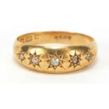 18ct gold diamond five stone ring, size P, 4.2g :For Further Condition Reports Please visit Our