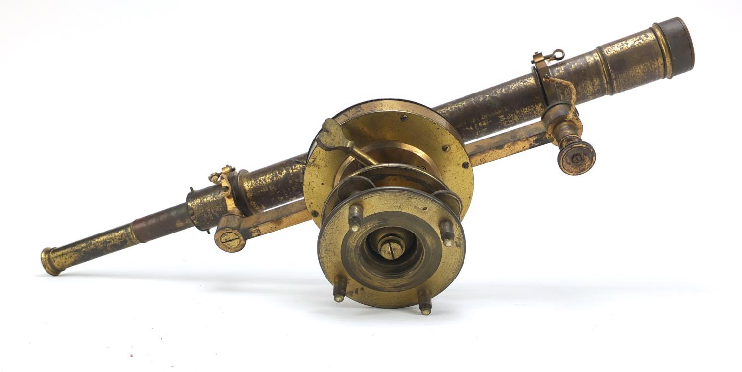 Early Victorian brass surveying instrument with silvered compass by Worthington & Allan of London - Image 8 of 8