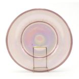 Irridecent glass bowl by Joe mattson, 36cm in diameter :For Further Condition Reports Please visit