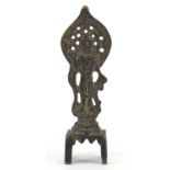 Tibetan bronze deity, 13cm high :For Further Condition Reports Please visit Our Website, Updated