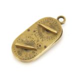 German brass game marker, 7cm in length :For Further Condition Reports Please visit Our Website,