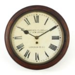 Victorian mahogany fusee wall clock, the circular dial inscribed Camerer Cuss & Co of London, 37.5cm