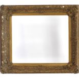 19th century ornate Gesso picture frame, aperture size 75cm x 62cm, overall size 102cm x 91cm :For