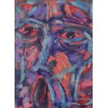 Abstract composition, Surreal face, oil onto canvas, bearing an inscription verso, framed, 38.5cm