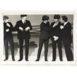 Vintage black and white photograph of the Beatles on stage, 30.5cm x 23.5cm :For Further Condition