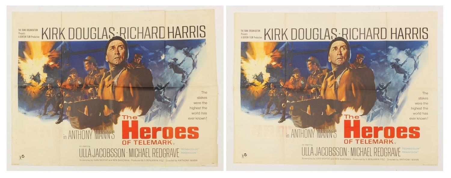 Two vintage The Heroes of Telemark UK quad film posters, printed in England, Stafford & Co, each