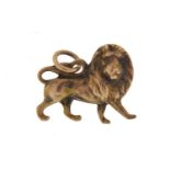 9ct gold lion charm, 1.5cm in length, 1.0g :For Further Condition Reports Please visit Our