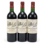 Three bottles of 1998 Chateau la Tour de Nons Margaux red wine :For Further Condition Reports Please