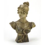 Goldscheider terracotta bust of a young female, signed to the reverse, number 2892 14 36 to the