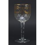 Georgian faceted glass goblet gilded with swags, 18.5cm high :For Further Condition Reports Please