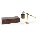 19th century pocket chondrometer by W Smart of Lewes, housed in a fitted mahogany case, 21.5cm