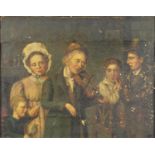 Family of musicians, 19th century English School oil onto canvas, framed, 31cm x 25cm :For Further