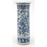 Large Chinese blue and white porcelain vase, hand painted with dragons, 45.5cm high :For Further