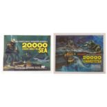 Two Vintage 20,000 Leagues Under the Sea UK quad film posters, including a re-release example,