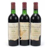 Three bottles of 1969 Chateau Anseillan Pauillac red wine :For Further Condition Reports Please