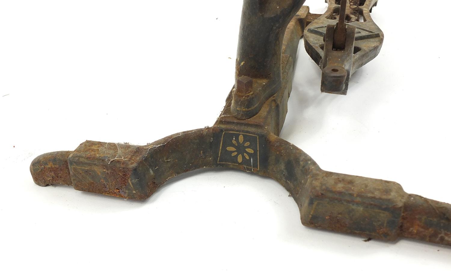 Antique dentists treadle drill with cast iron base, 128cm high :For Further Condition Reports Please - Image 4 of 5