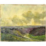 Manner of Kyffin Williams - Impressionist scene, oil on canvas, unframed, 40.5cm x 32.5cm :For