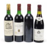 Four bottles of red wine including Chateau Langoa Barton and 1994 Chateau de Goelane :For Further
