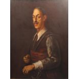 Kyril Vassilev - Top half portrait of a gentleman with a sword, oil on canvas, framed, 109cm x