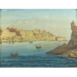 Valletta Harbour, 19th century gouache, framed, 49.5cm x 38.5cm :For Further Condition Reports