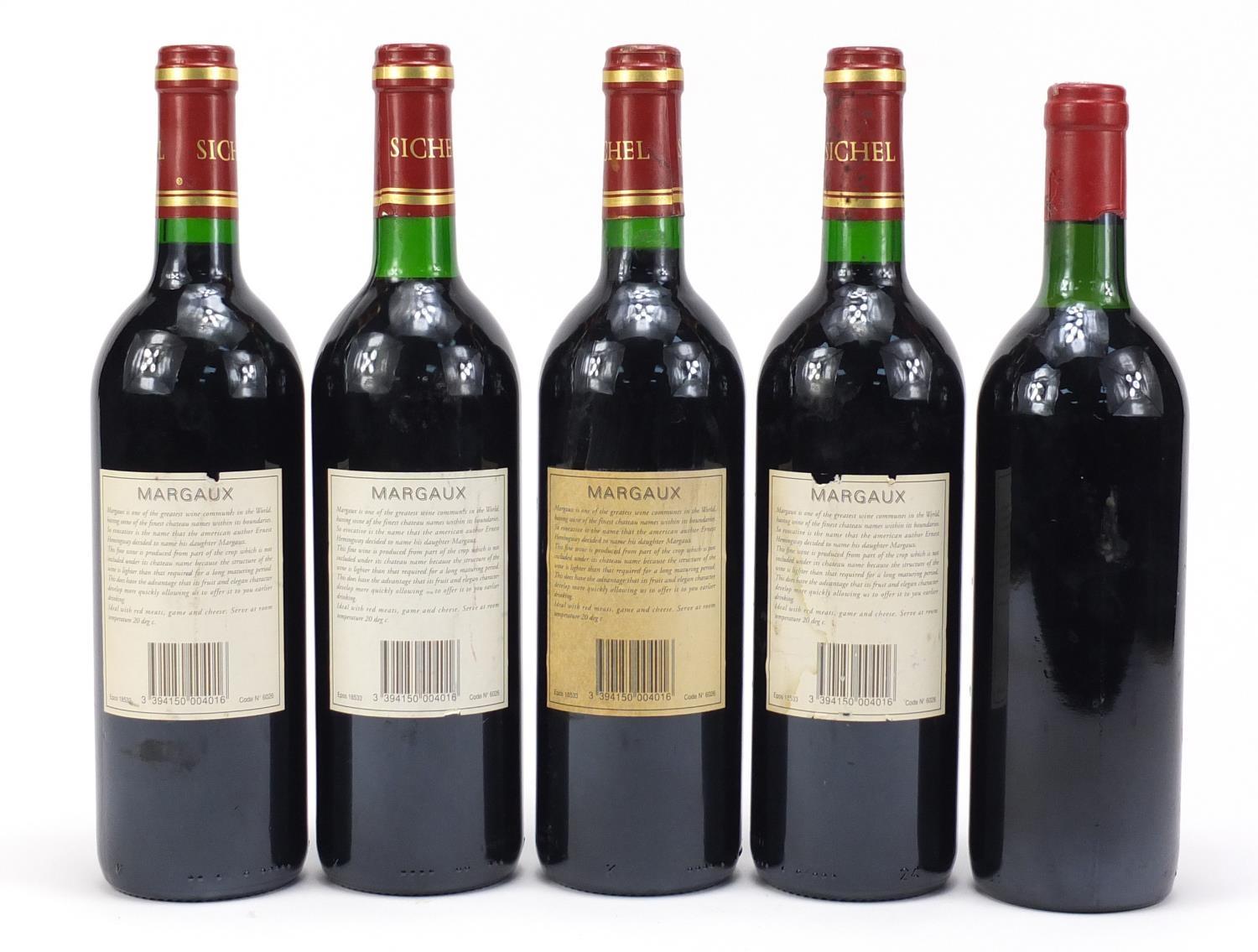 Five bottles of Margaux red wine comprising 1986 Domaine de Cure-Bourse and four bottles of 1999 - Image 2 of 2