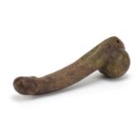 Islamic carved hard stone phallus, 25.5cm in length :For Further Condition Reports Please visit