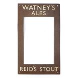 Vintage Watneys Ales Reids Stout advertising bronzed frame, 38cm x 23cm :For Further Condition