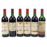 Six bottles of Saint Emilion red wine comprising 1984 Chateau Laniote, 1992 Porte du Roy, 1993