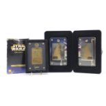 Star Wars 24ct gold collectors cards comprising A New Hope and Star Wars trilogy :For Further