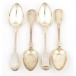 Set of four Georgian silver spoons by William Eaton, London 1825, 17.5cm in length, 166.0g :For