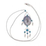 Sterling silver "Spirit Of The Wilderness" dreamcatcher necklace, by Bradford Gold Exchange, set