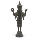 Antique Burmese patinated bronze figure of buddha, 30.5cm high :For Further Condition Reports Please