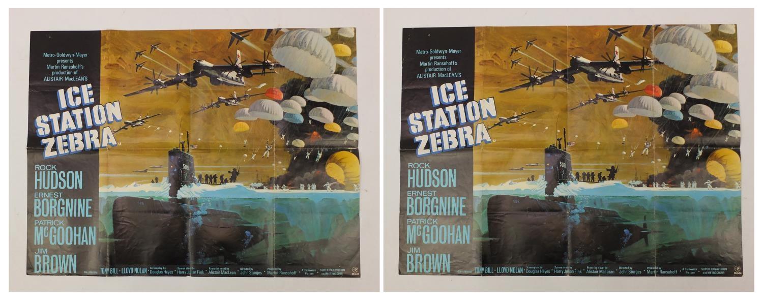 Two vintage Ice Station Zebra UK quad film posters, each 101.5cm x 76cm :For Further Condition