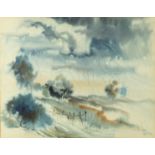 Willy Tirr 1946 - After Rain, signed watercolour, mounted and framed, 45cm x 34.5cm :For Further