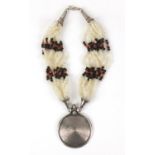 Navajo silver and moonstone necklace, 40cm in length 174.0g :For Further Condition Reports Please
