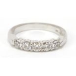 18ct white gold diamond half eternity ring, size M, 4.5g :For Further Condition Reports Please visit