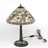 Tiffany design table lamp with dragonfly design shade, 58cm high :For Further Condition Reports