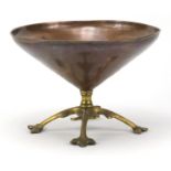 Arts & crafts copper and brass centre piece by William Arthur Smith Benson, 14cm high x 20cm in
