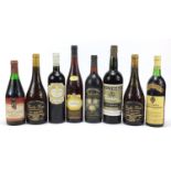 Eight bottles of red wine including Vinho Madeira, McWilliams Mount Pleasant, two bottles of 1995