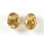 Pair of 9ct gold citrine earings, 7mm in length, 1.2g :For Further Condition Reports Please visit